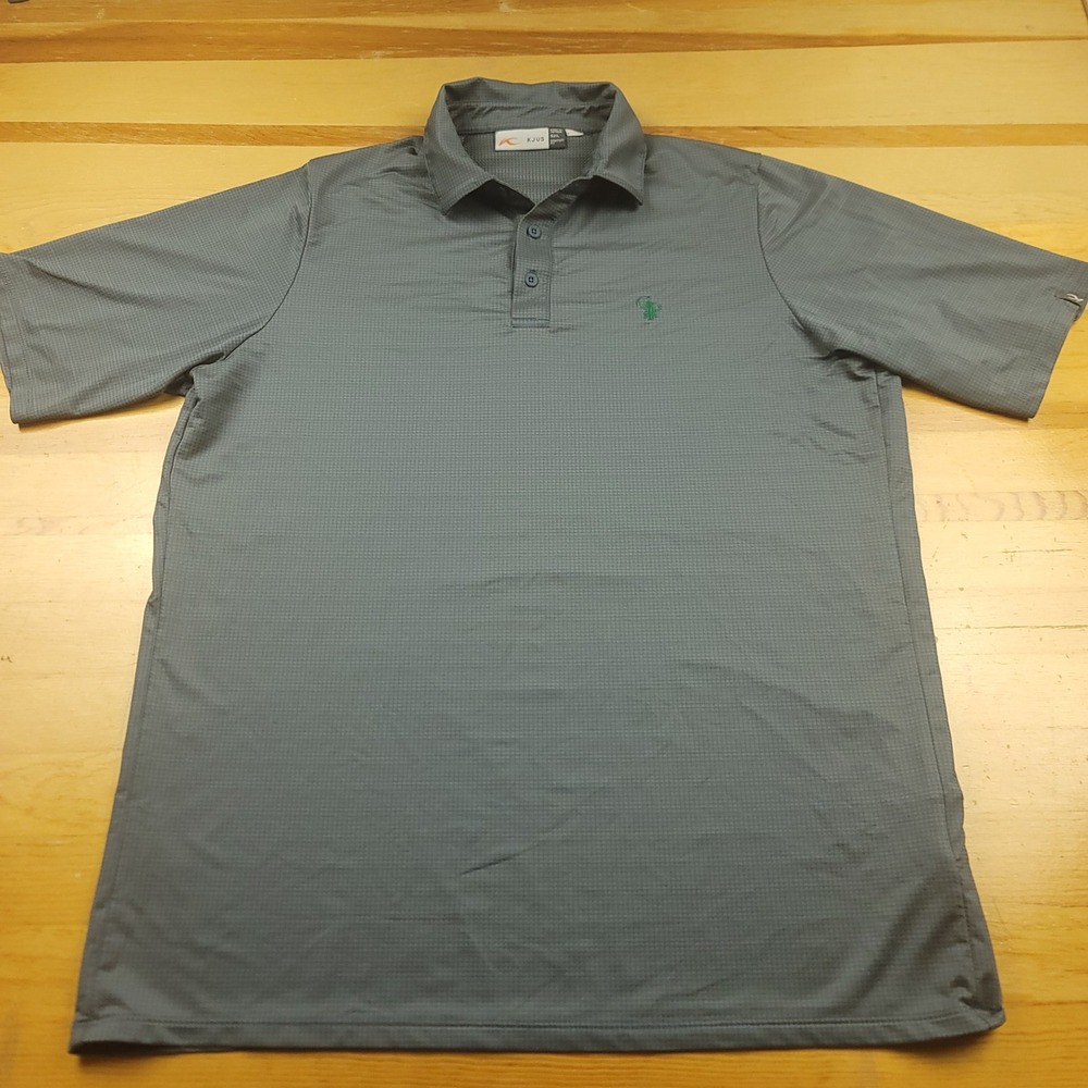 KJUS Mens Button Polo Shirt Golf Performance Heather Gray Short Sleeve Comfort M